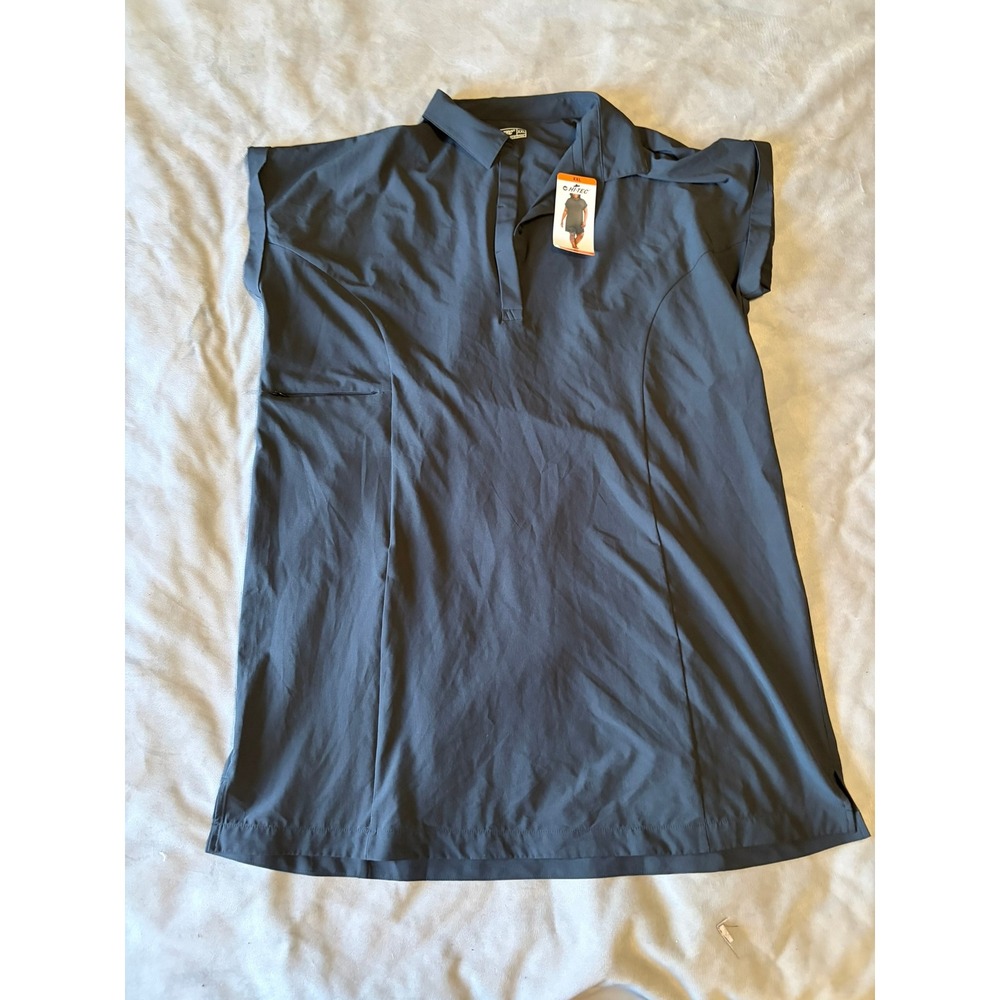 Hi-Tec Womens Black Outdoor Polo Dress XXL Short Sleeve Hiking Travel 1748932